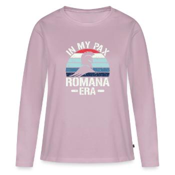 À l’époque de la Pax Romana - Empire romain - T-shirt manches longues Premium bio Femme - rose poudré - Devant - Julia (174cm)
