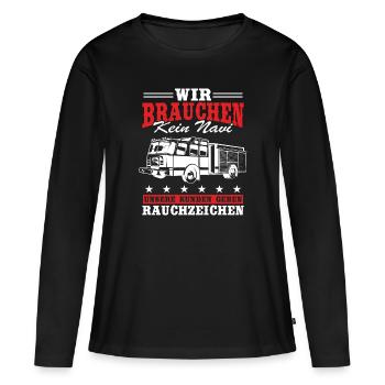 Nous n’avons pas besoin de donner un GPS à nos clients - T-shirt manches longues Premium bio Femme - noir - Devant - Julia (174cm)