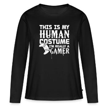 I'm really a gamer - Women's Premium Organic Long Sleeve Shirt - black - Front - Julia (174cm)