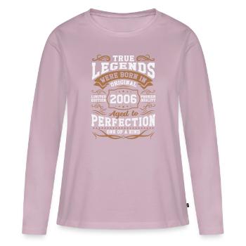 Legends Born in 2006 - Women's Premium Organic Long Sleeve Shirt - dusky pink - Front - Julia (174cm)