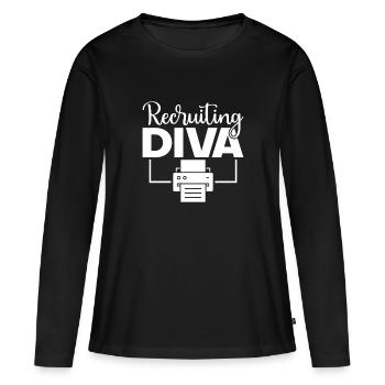 Recruiting Diva - HR Manager Human Resources - Women's Premium Organic Long Sleeve Shirt - black - Front - Julia (174cm)