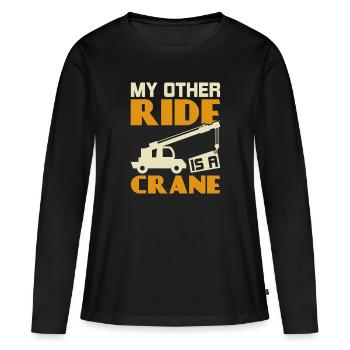 Mon autre manège est une grue - Lustiges Kranfahrer - T-shirt manches longues Premium bio Femme - noir - Devant - Julia (174cm)