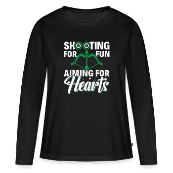 Shooting for Fun Aiming for Hearts - Archer - Women's Premium Organic Long Sleeve Shirt - black - Front - Julia (174cm)