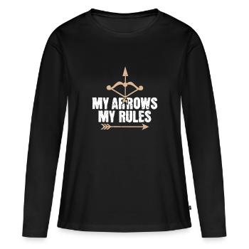 My Arrows My Rules - Archer Bow - Women's Premium Organic Long Sleeve Shirt - black - Front - Julia (174cm)