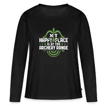 Happy Place Archery Range - Archer Bow - Women's Premium Organic Long Sleeve Shirt - black - Front - Julia (174cm)
