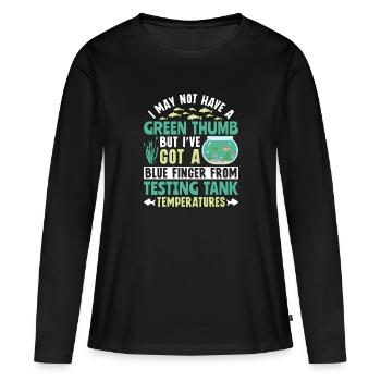 Test des températures du réservoir - Aquascaping Aquarium - T-shirt manches longues Premium bio Femme - noir - Devant - Julia (174cm)