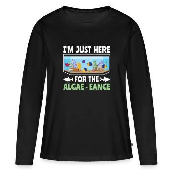 I'm just here for the Algae-eance - Aqua Scape - Women's Premium Organic Long Sleeve Shirt - black - Front - Julia (174cm)