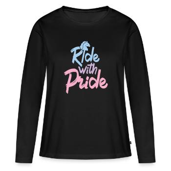 Ride with Pride - Hobby Horse Steckenpferd - Women's Premium Organic Long Sleeve Shirt - black - Front - Julia (174cm)