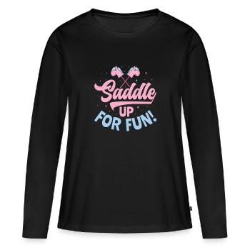 Saddle Up for Fun! - Hobby Horse Hobby Horse - Women's Premium Organic Long Sleeve Shirt - black - Front - Julia (174cm)