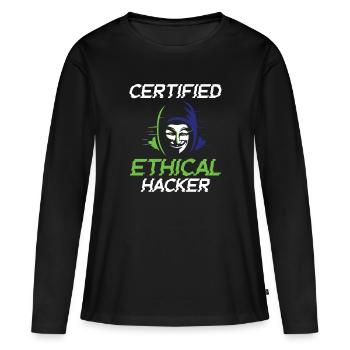 Certified Ethical Hacker - Ethical Hacker - Frauen Premium Bio Langarmshirt - Schwarz - Vorne - Julia (174cm)