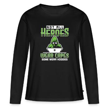 Not All Heroes Wear Capes - Ethical Hacker - Women's Premium Organic Long Sleeve Shirt - black - Front - Julia (174cm)