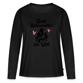 Rabenmutter Mama Geschenk lustig Schwarzer Humor - Frauen Premium Bio Langarmshirt - Schwarz - Vorne - Julia (174cm)