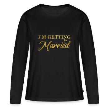 Mariée JGA - Je me marie - T-shirt manches longues Premium bio Femme - noir - Devant - Julia (174cm)