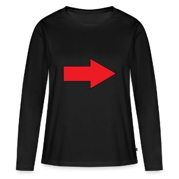 Pfeil rechts Richtung Form - Frauen Premium Bio Langarmshirt - Schwarz - Vorne - Julia (174cm)