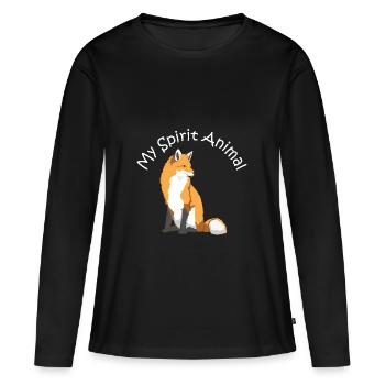 Le renard de l’âme - T-shirt manches longues Premium bio Femme - noir - Devant - Julia (174cm)