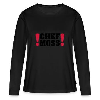 chefmoss - Frauen Premium Bio Langarmshirt - Schwarz - Vorne - Julia (174cm)