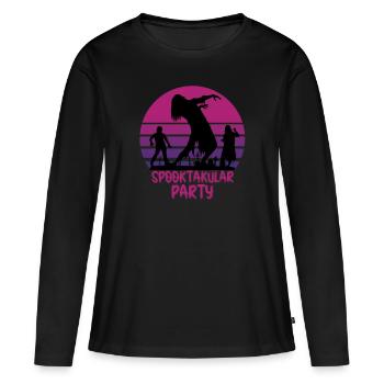 Spuk-Party - Frauen Premium Bio Langarmshirt - Schwarz - Vorne - Julia (174cm)