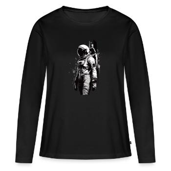 Femme en combinaison spatiale - T-shirt manches longues Premium bio Femme - noir - Devant - Julia (174cm)