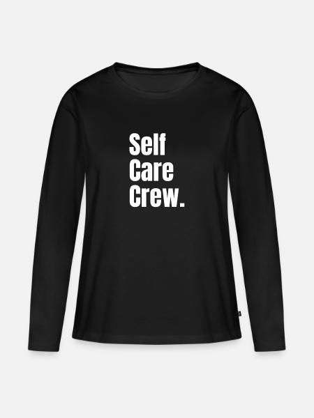 Self Care Crew - Frauen Premium Bio Langarmshirt - Schwarz