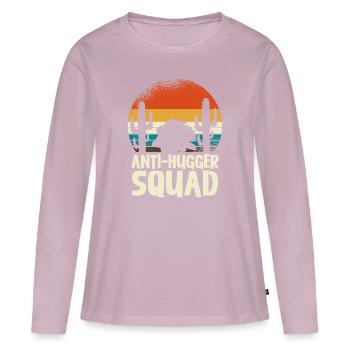 Anti-Hugger Squad Cactus Retro Desert Hedgehog - Women's Premium Organic Long Sleeve Shirt - dusky pink - Front - Julia (174cm)