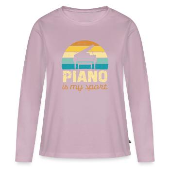 Piano Ist Mein Sport Retro Design - Frauen Premium Bio Langarmshirt - Altrosa - Vorne - Julia (174cm)