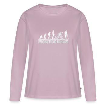 Fahrrad Evolution Radler Radfahrer - Frauen Premium Bio Langarmshirt - Altrosa - Vorne - Julia (174cm)