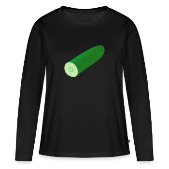 Concombres - T-shirt manches longues Premium bio Femme - noir - Devant - Julia (174cm)