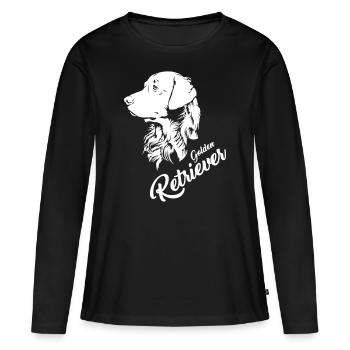Golden Retriever - Négatif - T-shirt manches longues Premium bio Femme - noir - Devant - Julia (174cm)