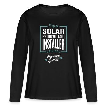 Solar Photovoltaik Installer - Frauen Premium Bio Langarmshirt - Schwarz - Vorne - Julia (174cm)