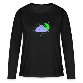 nuage - T-shirt manches longues Premium bio Femme - noir - Devant - Julia (174cm)