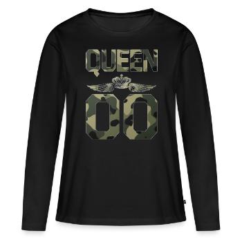 King - Queen Gift Gift Idea - Women's Premium Organic Long Sleeve Shirt - black - Front - Julia (174cm)