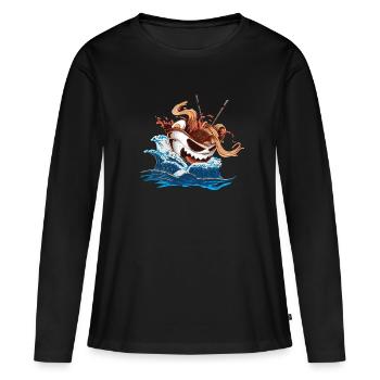 Japanese soup - Women's Premium Organic Long Sleeve Shirt - black - Front - Julia (174cm)