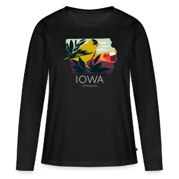 Iowa Proud State Motto Le produit Hawkeye State - T-shirt manches longues Premium bio Femme - noir - Devant - Julia (174cm)