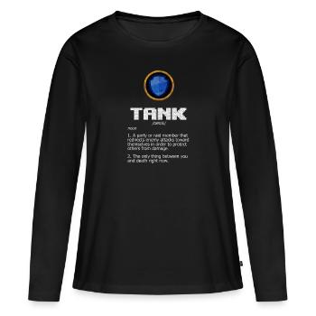 Conception drôle de bobine de réservoir RPG MMO MMORPG - T-shirt manches longues Premium bio Femme - noir - Devant - Julia (174cm)