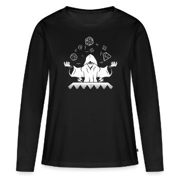Game Master DM GOD D20 Wizard RPG de table - T-shirt manches longues Premium bio Femme - noir - Devant - Julia (174cm)