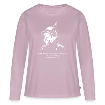 Vérité Histoire allemande Citation Otto Von Bismarck - T-shirt manches longues Premium bio Femme - rose poudré - Devant - Julia (174cm)