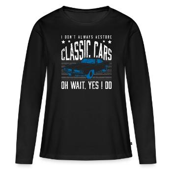 Classic Cars Detailer Oldtimer-Restaurierung - Frauen Premium Bio Langarmshirt - Schwarz - Vorne - Julia (174cm)