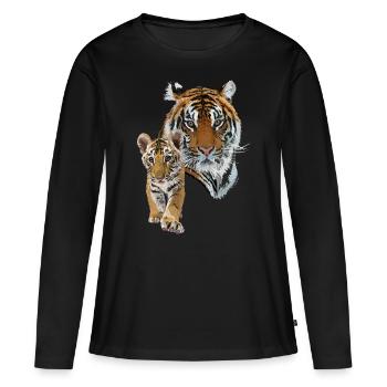tigre du Bengale - T-shirt manches longues Premium bio Femme - noir - Devant - Julia (174cm)
