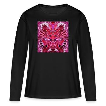 bali rose - T-shirt manches longues Premium bio Femme - noir - Devant - Julia (174cm)