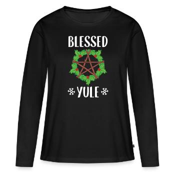 Conception du solstice d'hiver païen béni de Yule - T-shirt manches longues Premium bio Femme - noir - Devant - Julia (174cm)