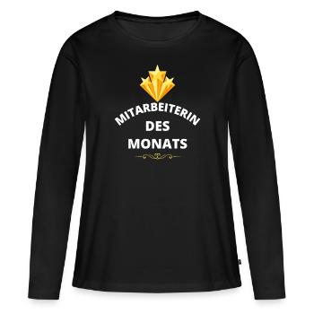 MITARBEITERin des Monats Wertschätzung Danke - Frauen Premium Bio Langarmshirt - Schwarz - Vorne - Julia (174cm)