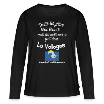 T-shirt meilleures prises dans la Vologne humour - T-shirt manches longues Premium bio Femme - noir - Devant - Julia (174cm)