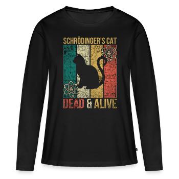 Physik Experiment Schrödingers Katze - Frauen Premium Bio Langarmshirt - Schwarz - Vorne - Julia (174cm)