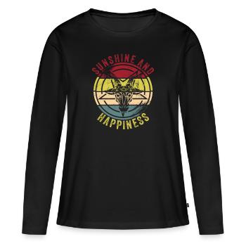 Heavy Metal - T-shirt manches longues Premium bio Femme - noir - Devant - Julia (174cm)