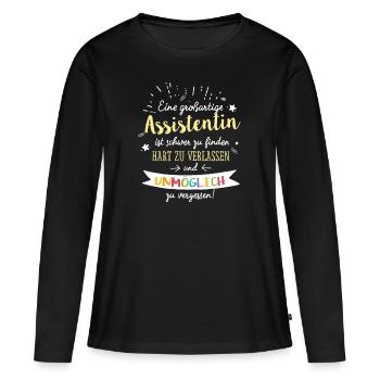 Großartige Assistentin Spruch Abschied Geschenk - Frauen Premium Bio Langarmshirt - Schwarz - Vorne - Julia (174cm)