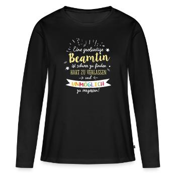 Großartige Beamtin Spruch Abschied Geschenk - Frauen Premium Bio Langarmshirt - Schwarz - Vorne - Julia (174cm)
