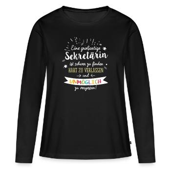 Großartige Sekretärin Spruch Abschied Geschenk - Frauen Premium Bio Langarmshirt - Schwarz - Vorne - Julia (174cm)