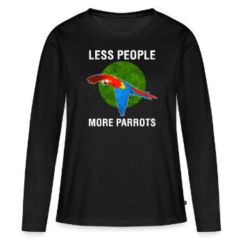 Moins de gens Plus de perroquets Ara écarlate produit - T-shirt manches longues Premium bio Femme - noir - Devant - Julia (174cm)