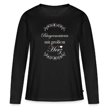 Geschenk Bürgermeisterin mit großem Herz - Frauen Premium Bio Langarmshirt - Schwarz - Vorne - Julia (174cm)