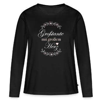 Geschenk Großtante mit großem Herz - Frauen Premium Bio Langarmshirt - Schwarz - Vorne - Julia (174cm)